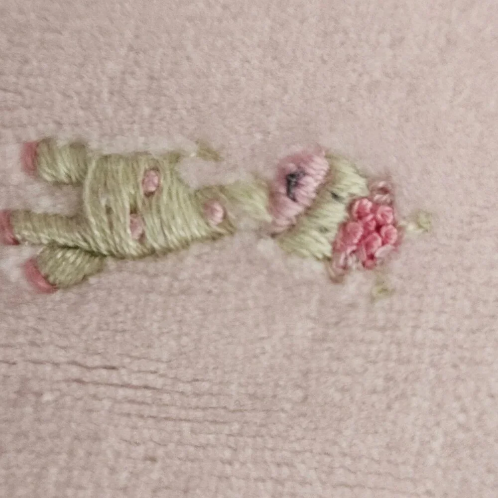 Kissy Kissy Premier Pink Embroidered Pima Cotton Velour Footie Size 0-3 - Picture 4 of 7